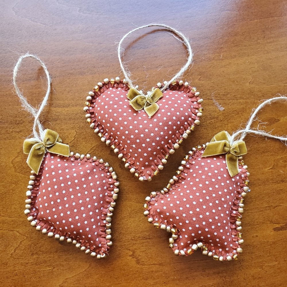 Set Of 3 hand-made Christmas Ornaments Holiday